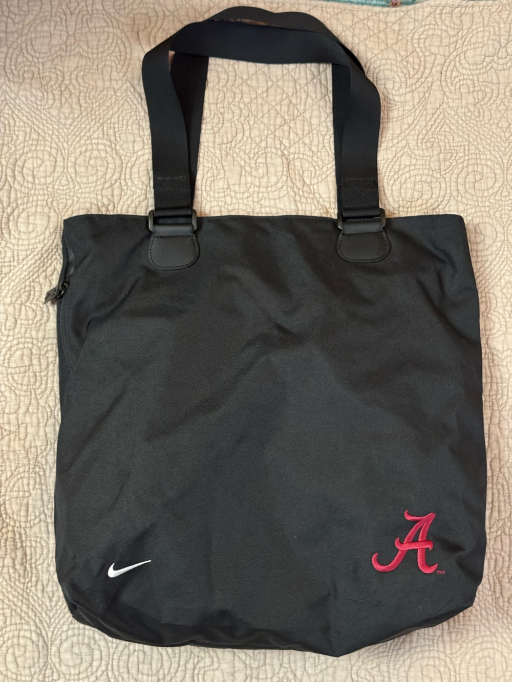 Nike Black Tote with Red Logo Accent